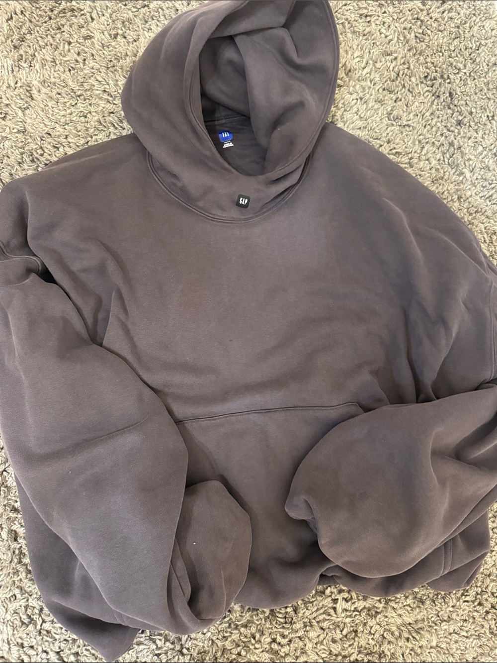 Yeezy gap Balenciaga Men's Hooded Sweatshirt in Dark Brown - Unbranded